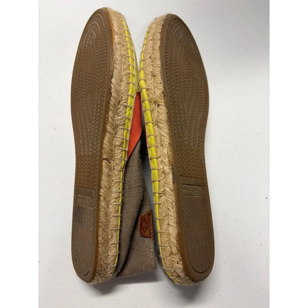 Sperry Top-Sider Katama Colorblock Canvas Espadrille Flats Yellow Coral Taupe 8